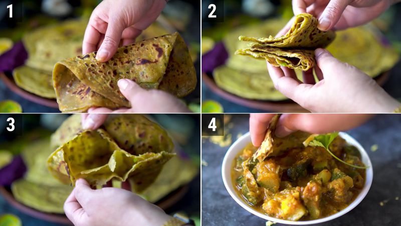 Image of the recipe cooking step-4-8 for Avocado Paratha + Avocado Roti