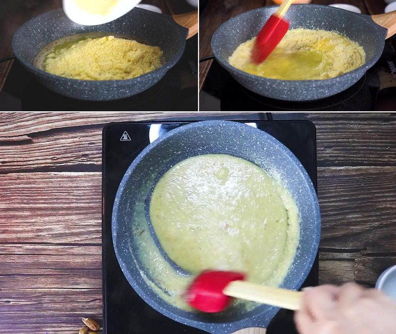 Image of the recipe cooking step-3-4 for Badam Burfi Recipe