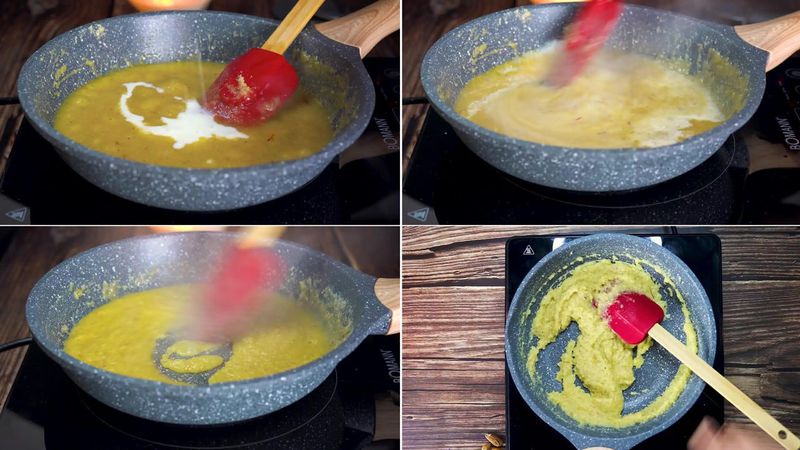 Image of the recipe cooking step-3-6 for Badam Burfi Recipe