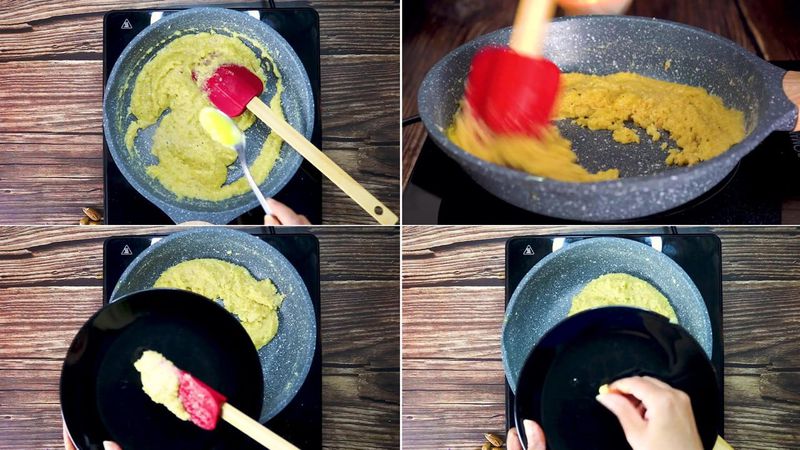 Image of the recipe cooking step-3-7 for Badam Burfi Recipe