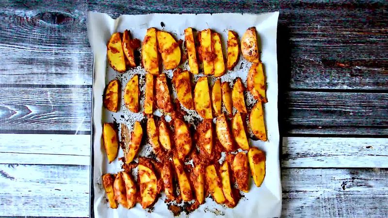 Image of the recipe cooking step-1-12 for Spiced Crispy Baked Masala Potato Wedges