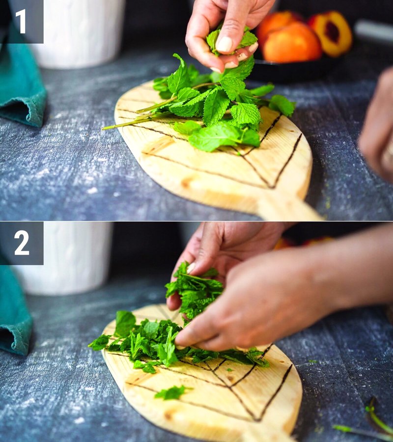 Image of the recipe cooking step-1-3 for Baked Peach Feta