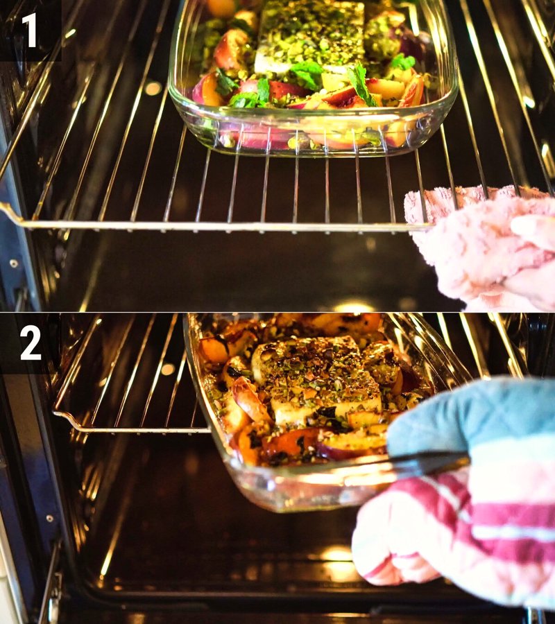 Image of the recipe cooking step-1-6 for Baked Peach Feta