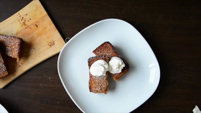 Image of the recipe cooking step-4-2 for Banana Nutella Stuffed Cardamom Maple Toast Recipe