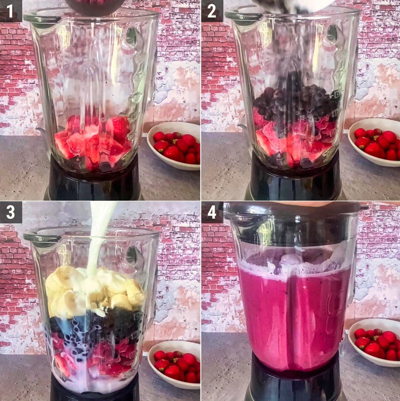 Image of the recipe cooking step-1-1 for Berry Smoothie