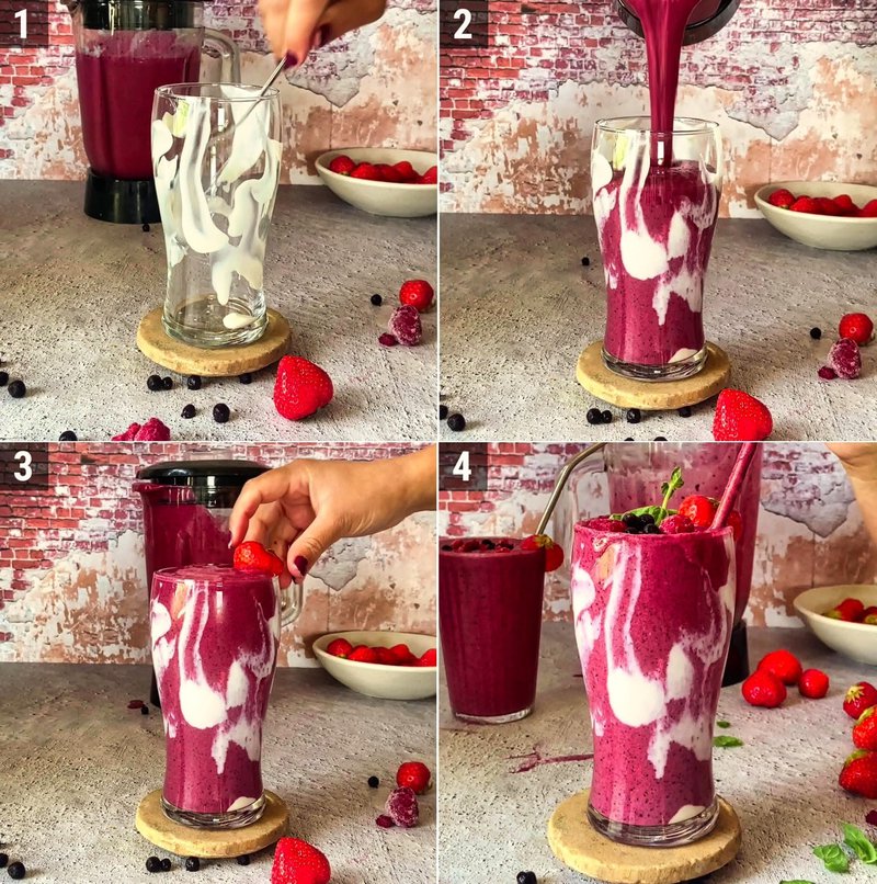 Image of the recipe cooking step-1-2 for Berry Smoothie