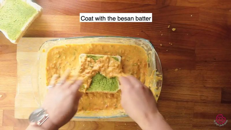 Image of the recipe cooking step-4-3 for Besan Toast 5 Ways - Gram Flour Toast 