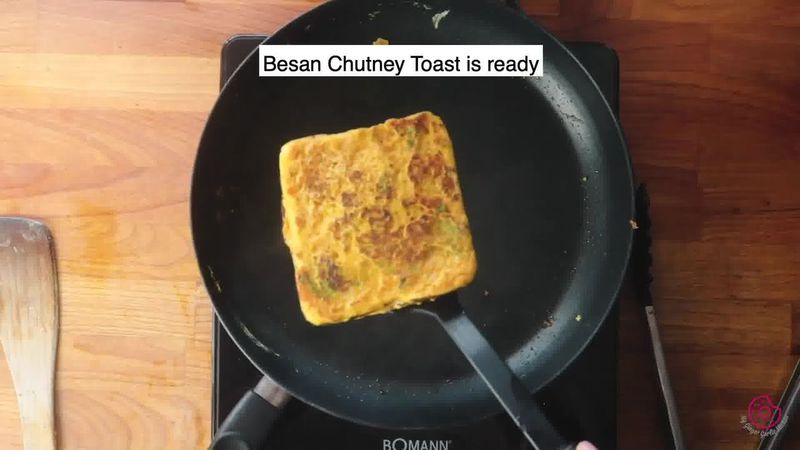 Image of the recipe cooking step-4-7 for Besan Toast 5 Ways - Gram Flour Toast 