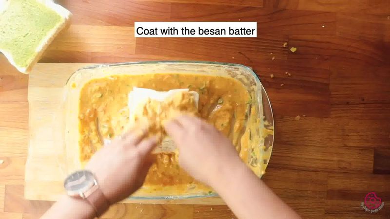Image of the recipe cooking step-5-3 for Besan Toast 5 Ways - Gram Flour Toast 