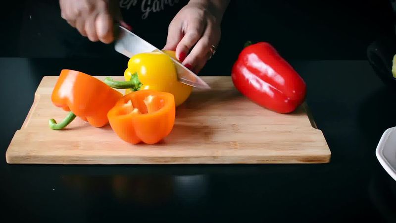 Image of the recipe cooking step-1-1 for Bharwa Shimla Mirch - Potato Stuffed Bell Peppers