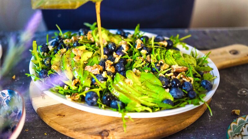 Image of the recipe cooking step-1-9 for Blueberry Avocado Salad