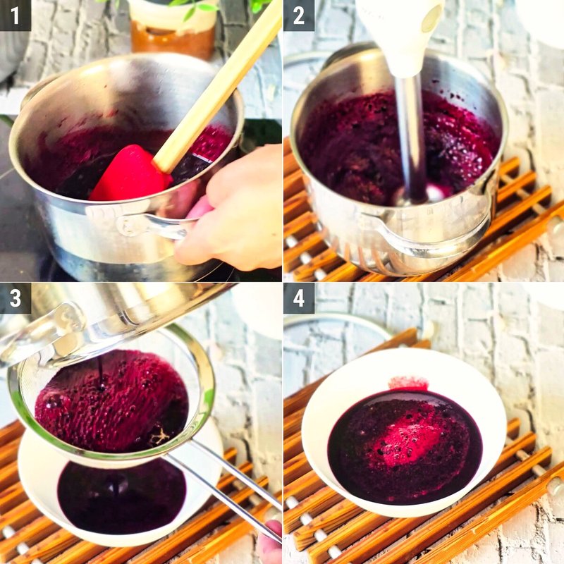 Image of the recipe cooking step-1-3 for Blueberry Iced Latte