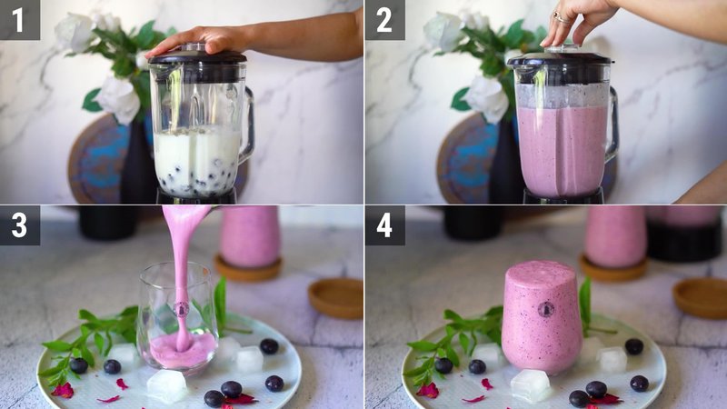 Image of the recipe cooking step-1-2 for Blueberry Lassi