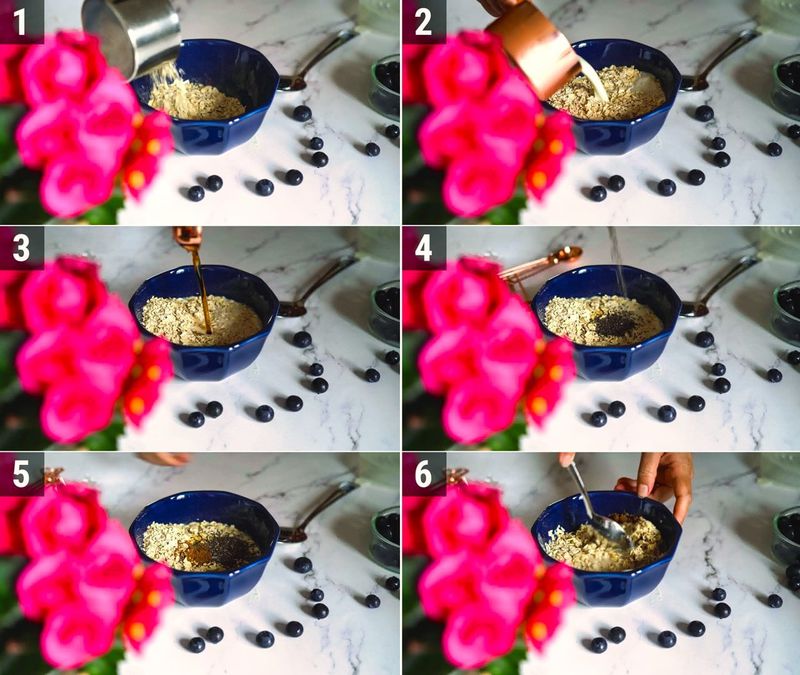 Image of the recipe cooking step-1-1 for Blueberry Overnight Oats