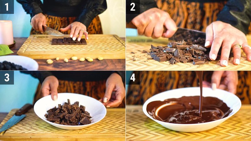 Image of the recipe cooking step-1-2 for Blueberry Pistachio Chocolate Bark