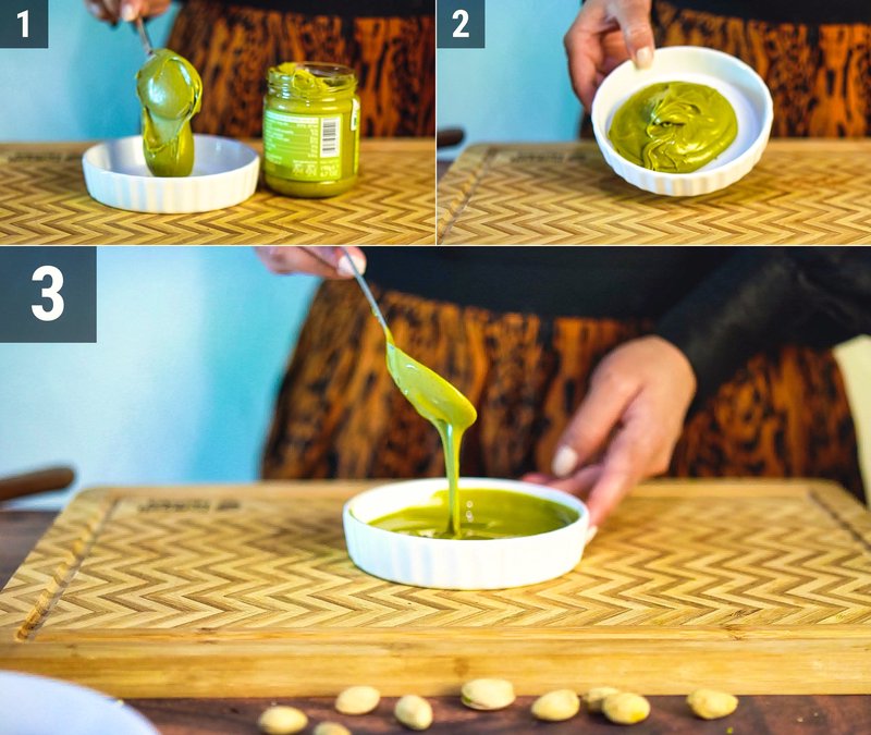 Image of the recipe cooking step-1-3 for Blueberry Pistachio Chocolate Bark