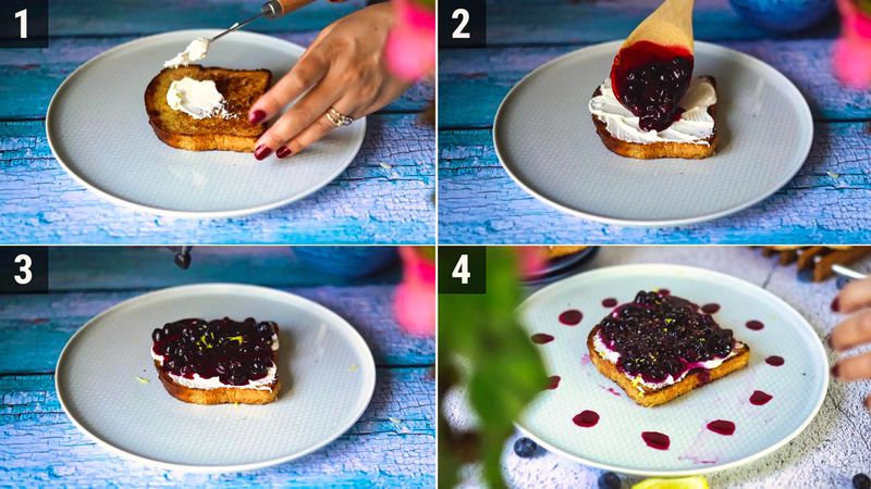 Image of the recipe cooking step-3-1 for Blueberry Toast