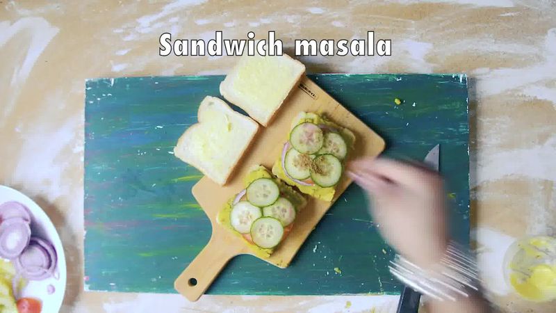 Image of the recipe cooking step-3-5 for Bombay Masala Toast - How to Make Masala Toast 