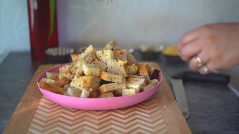 Image of the recipe cooking step-1-2 for Bread Chaat 2 Ways