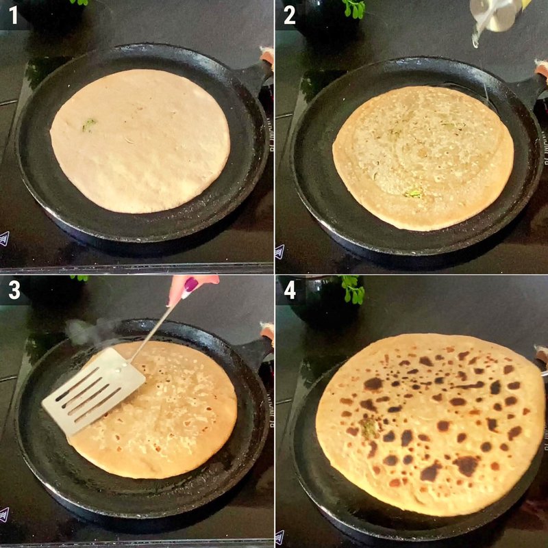 Image of the recipe cooking step-4-1 for Broccoli Paratha