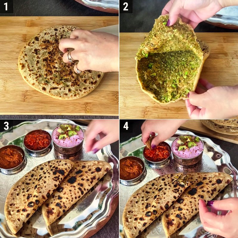 Image of the recipe cooking step-5-1 for Broccoli Paratha