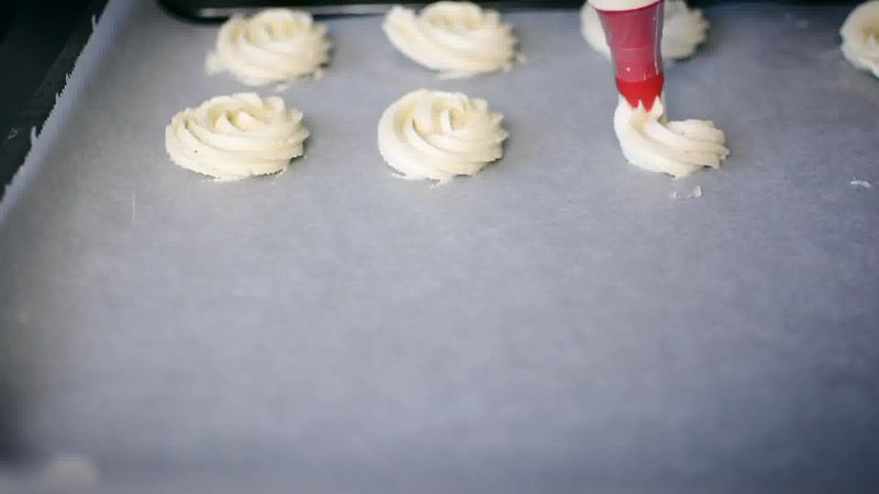 Image of the recipe cooking step-1-8 for Butter Cookies - Eggless Butter Biscuit - Piped Cookies
