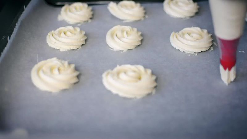 Image of the recipe cooking step-1-9 for Butter Cookies - Eggless Butter Biscuit - Piped Cookies