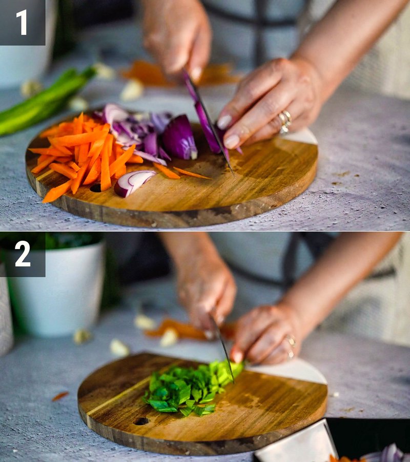 Image of the recipe cooking step-1-2 for Carrot Cucumber Salad with Roasted Peanuts