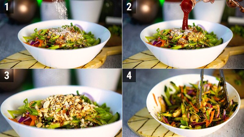 Image of the recipe cooking step-1-6 for Carrot Cucumber Salad with Roasted Peanuts