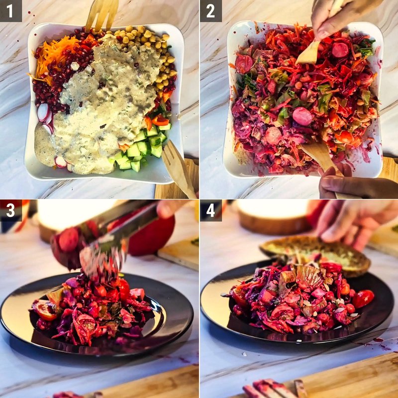 Image of the recipe cooking step-2-2 for Chickpea Beetroot Salad