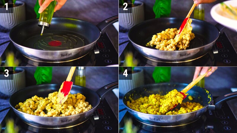 Image of the recipe cooking step-4-1 for Chickpea Tikka Wrap