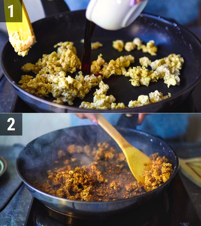 Image of the recipe cooking step-1-5 for Chili Garlic Noodles with Crispy Tofu