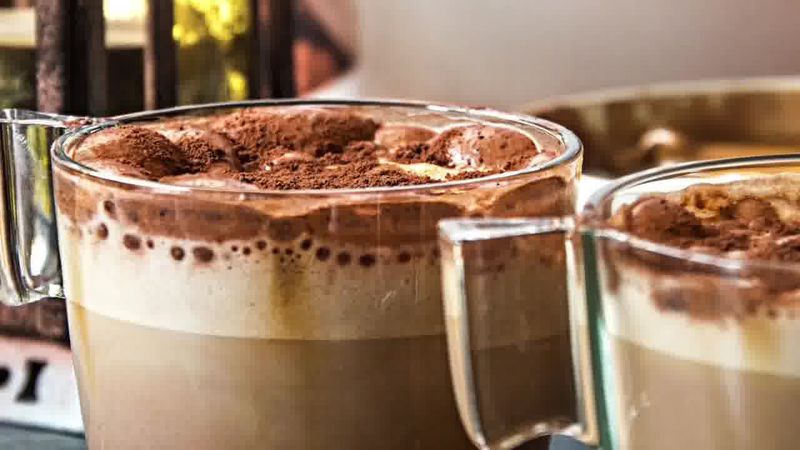 Image of the recipe cooking step-1-8 for Chocolate Almond Milk with Frothy Coffee (Video Recipe)