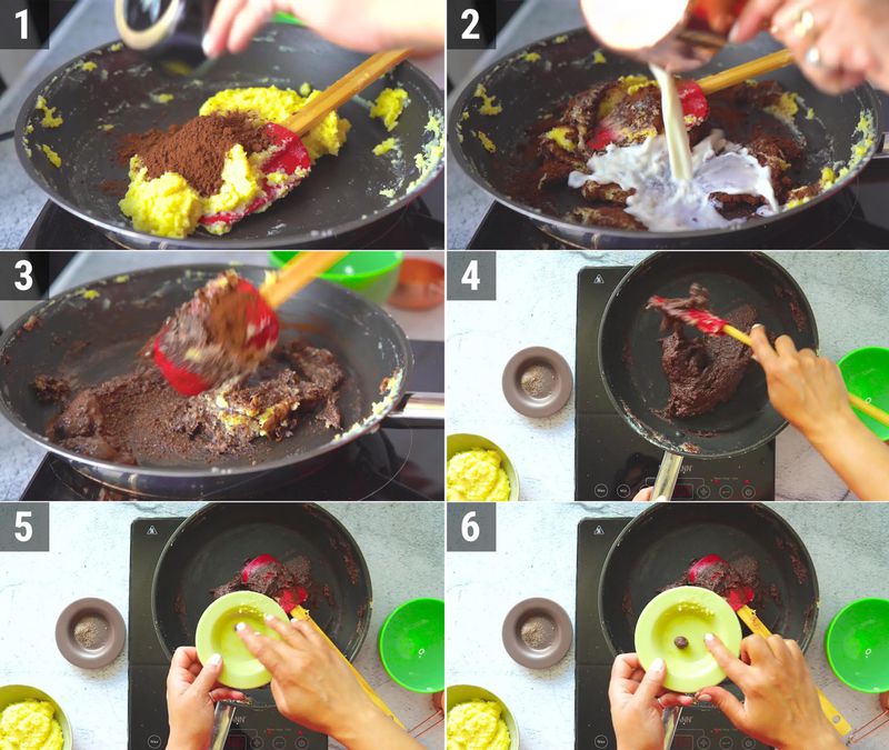 Image of the recipe cooking step-1-5 for Chocolate Burfi
