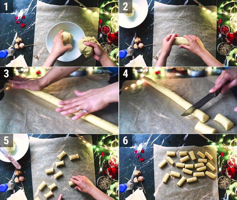 Image of the recipe cooking step-1-4 for Chocolate Coated Badam Roll