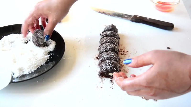 Image of the recipe cooking step-1-14 for Chocolate Coconut Delights