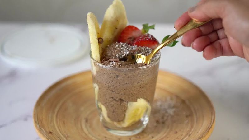 Image of the recipe cooking step-1-11 for Chocolate Coffee Chia Pudding