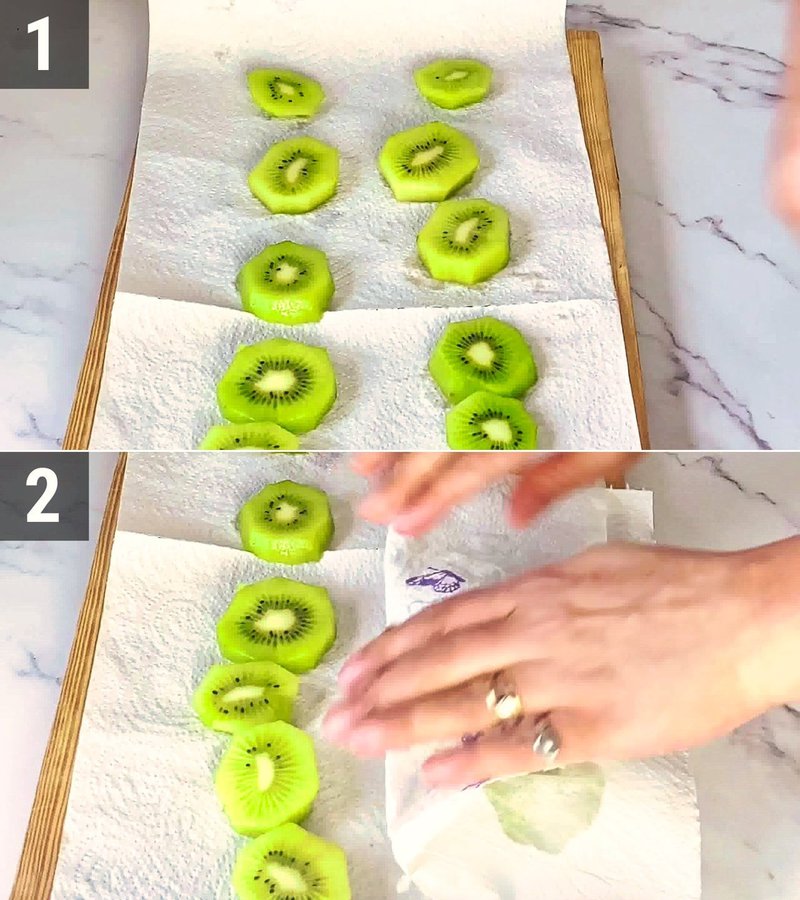 Image of the recipe cooking step-1-2 for Chocolate Covered Kiwi