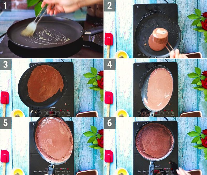 Image of the recipe cooking step-1-3 for Chocolate Crepes