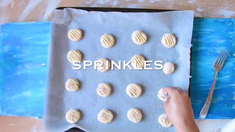 Image of the recipe cooking step-1-6 for Chocolate Dipped Shortbread Cranberry Cookies