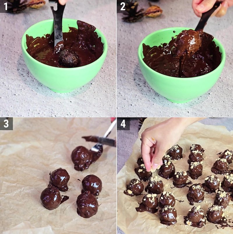 Image of the recipe cooking step-1-3 for Chocolate Hazelnut Bliss Balls