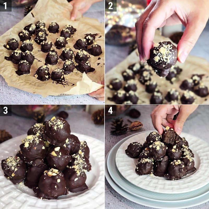 Image of the recipe cooking step-1-4 for Chocolate Hazelnut Bliss Balls