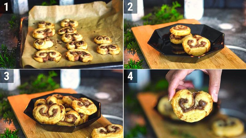 Image of the recipe cooking step-1-4 for Chocolate Palmiers