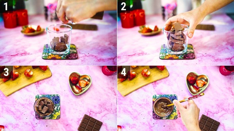 Image of the recipe cooking step-2-1 for Chocolate Strawberry Hearts