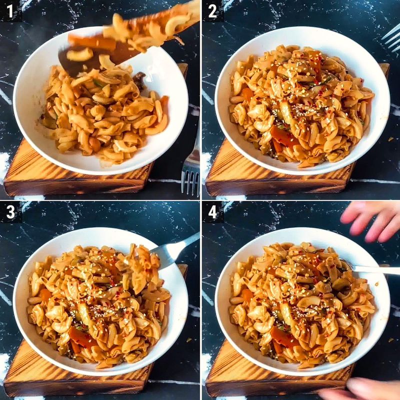 Image of the recipe cooking step-1-3 for Chow-Mein Style Macaroni