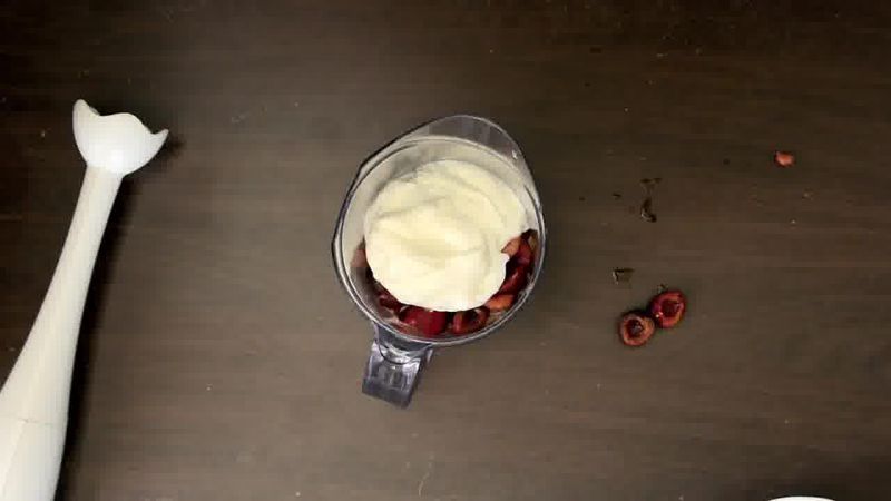 Image of the recipe cooking step-1-1 for Classic and Easy Cherry Lassi Ice Cream (Video Recipe)