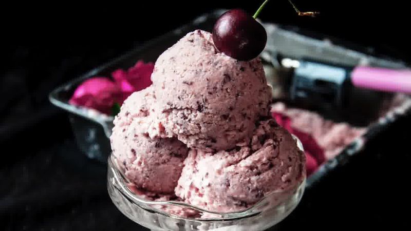 Image of the recipe cooking step-1-6 for Classic and Easy Cherry Lassi Ice Cream (Video Recipe)