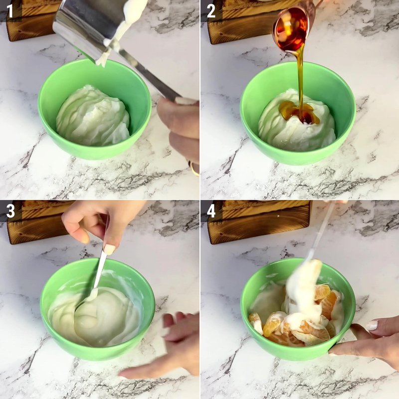 Image of the recipe cooking step-1-2 for Clementine Frozen Yogurt Bites