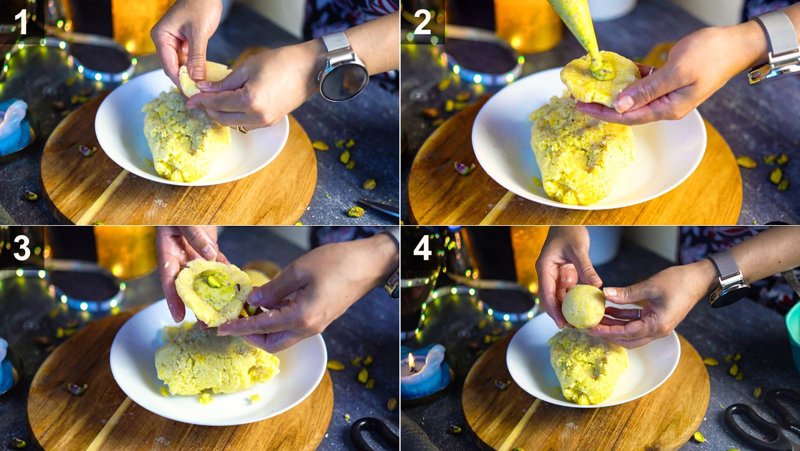 Image of the recipe cooking step-2-1 for Coconut Ladoo Truffles