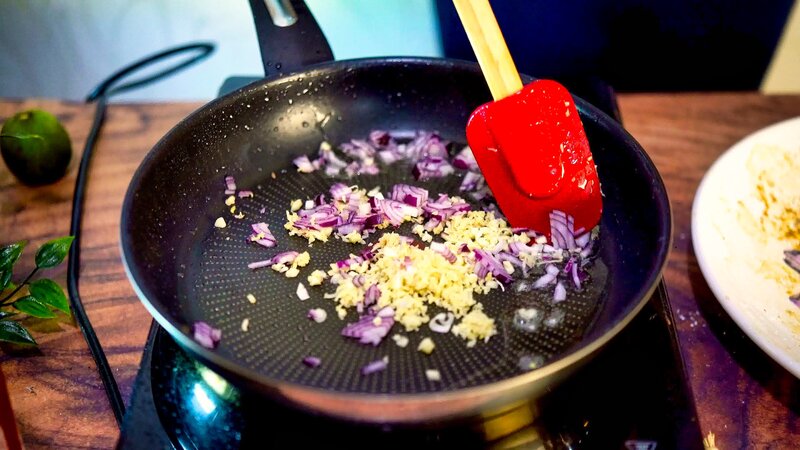 Image of the recipe cooking step-1-4 for Creamy Coconut Lime Tofu Curry